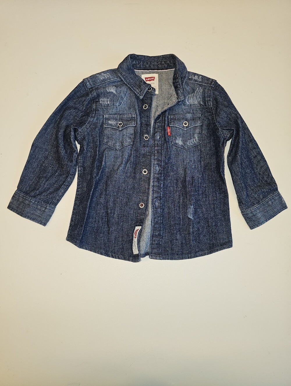 EUC | 18M | Levi’s | Blue Denim Long Sleeve Button-Up Shirt